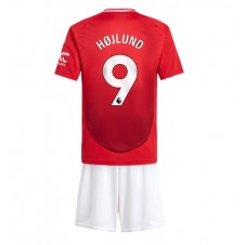 Manchester United Rasmus Hojlund #9 Hjemmedraktsett Barn 2024-25 Kortermet (+ korte bukser)